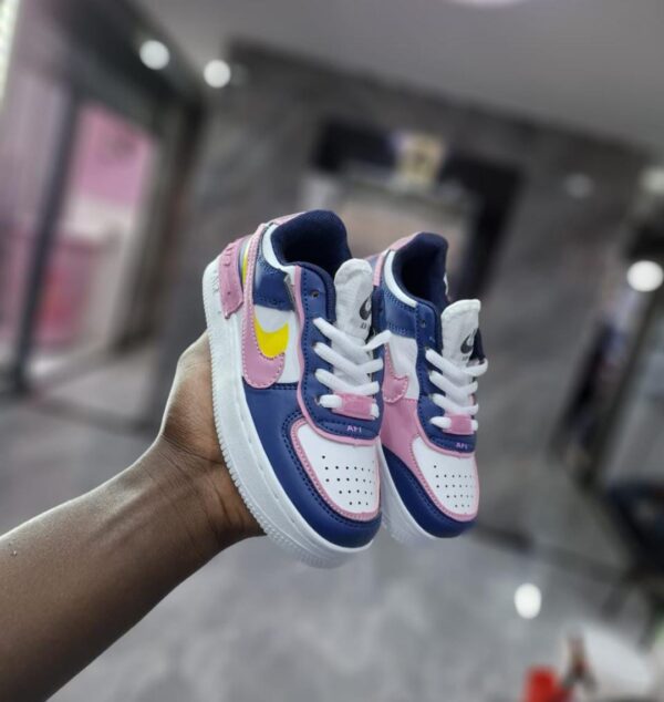 Blue Pink & White Kids Sneakers